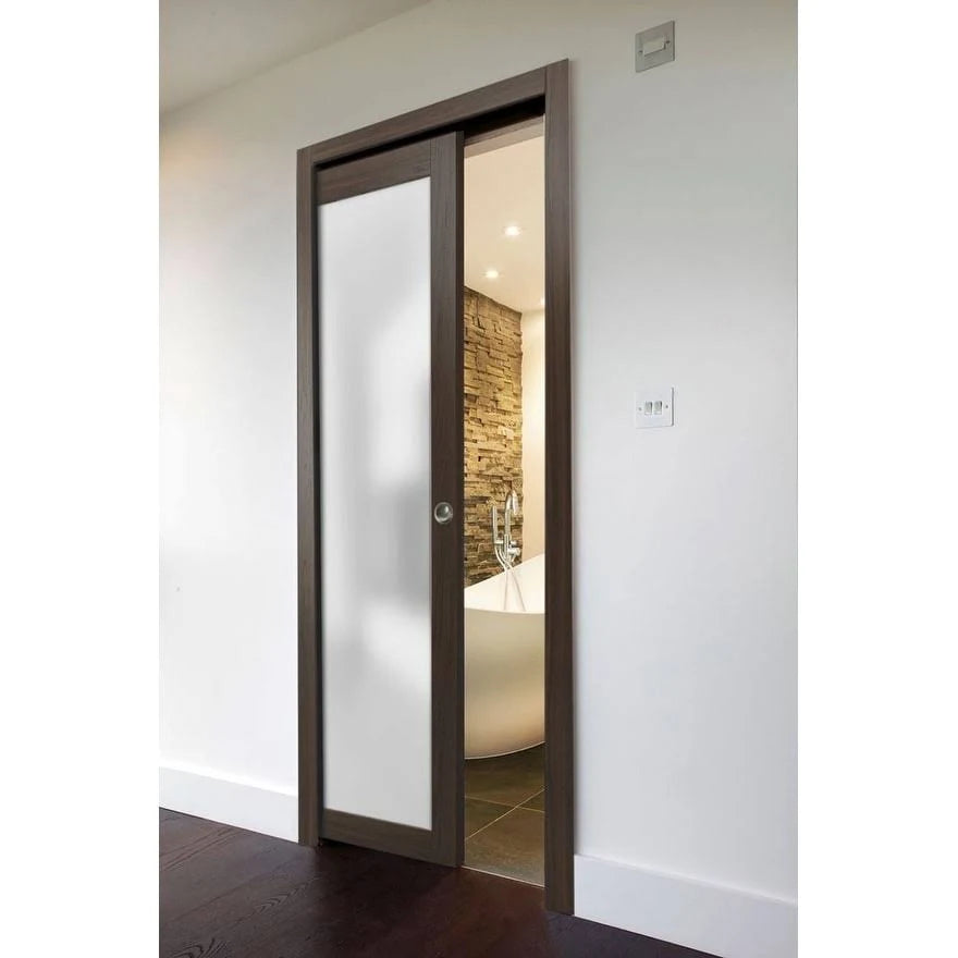 Glass Sliding Pocket Door 32x22 x 80x22 C437