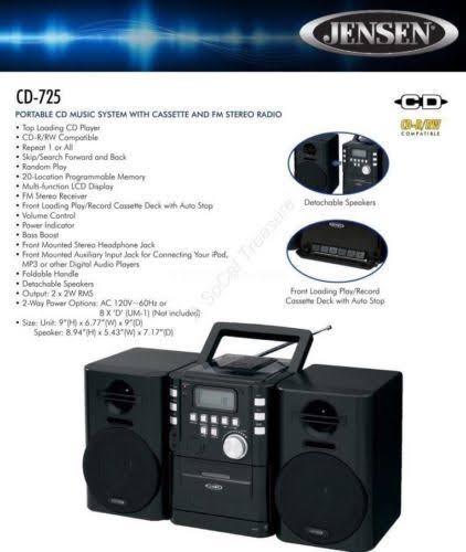 Portable CD Player with Cassette and FM Stereo Q9753