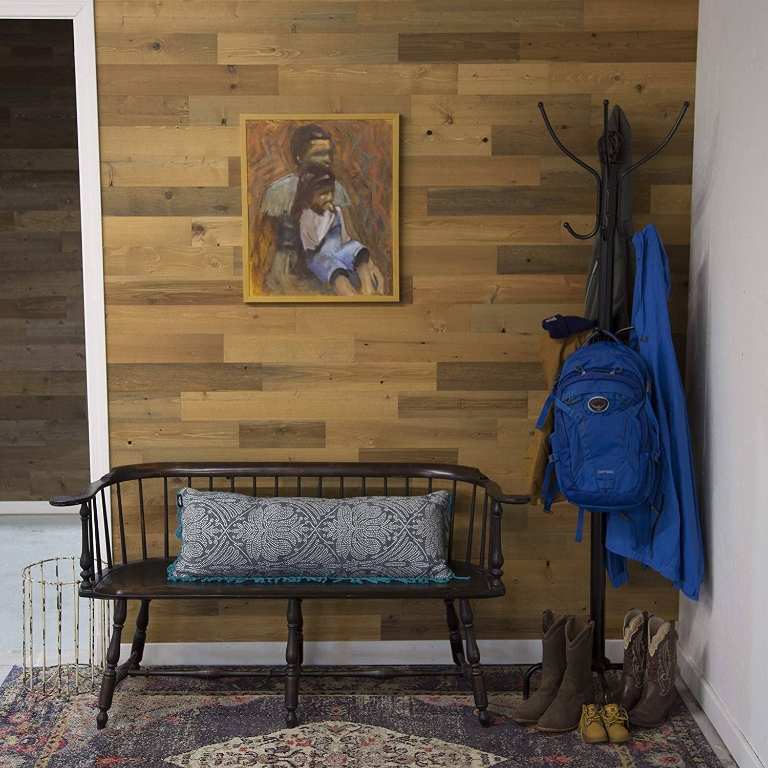 Reclaimed Wooden Wall Planks - Peel and Stick - 40 Sq. Ft. I743091