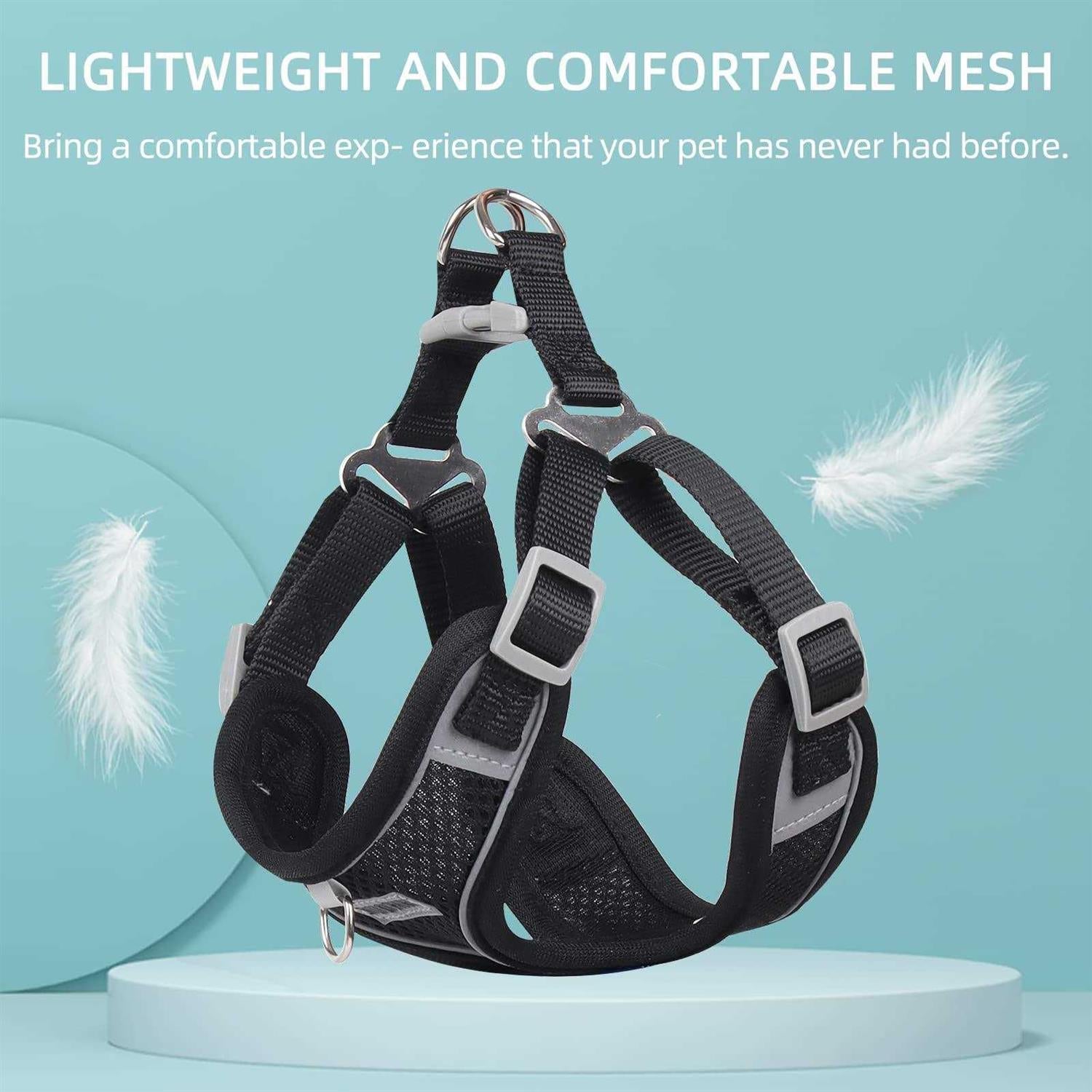 Adjustable No Pull Dog Harness with Reflective Vest and Leash E224358