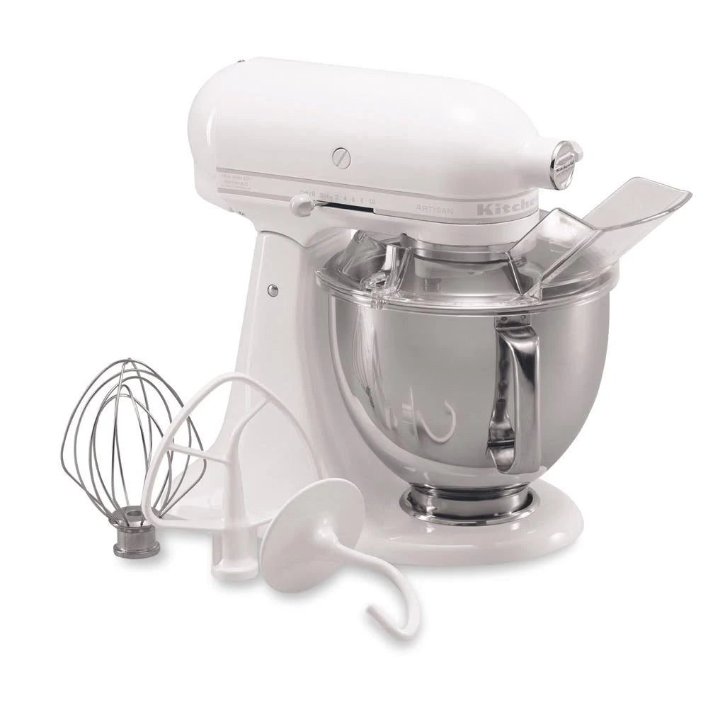 KitchenAid Refurbished Artisan Series 5 Quart Tilt-Head Stand Mixer RRK150WW - White-on-white