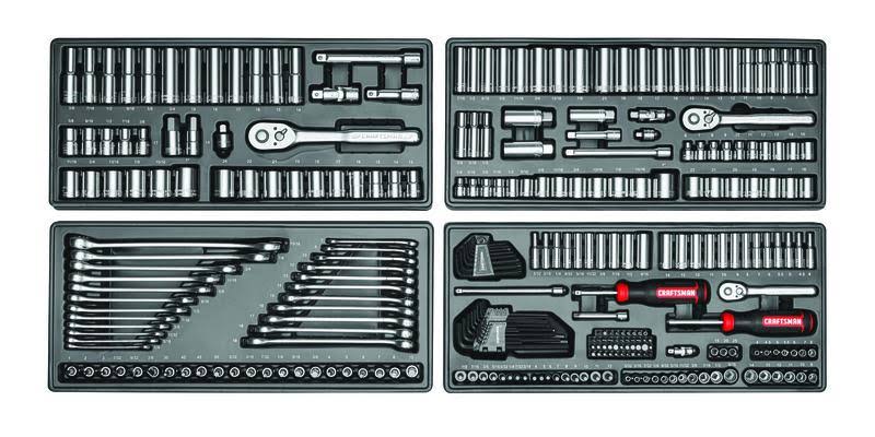 1/4, 3/8 and 1/2 in. Drive Metric and SAE 6 and 12 Point Mechanic's Tool Set 308 pc. I9279