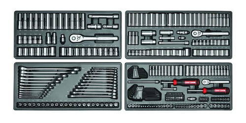 1/4, 3/8 and 1/2 in. Drive Metric and SAE 6 and 12 Point Mechanic's Tool Set 308 pc. I9279