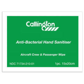 Callington Anti-Bacterial Hand Sanitizer Wipes, Alcohol Free, Individual Pack - Pkg QTY 1000