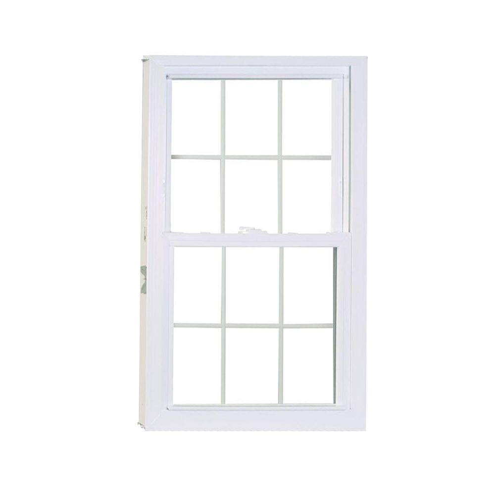 American Craftsman 27.75 in. x 53.25 in. 50 Series Double Hung Buck Vinyl Window with Grilles - White 2854512G