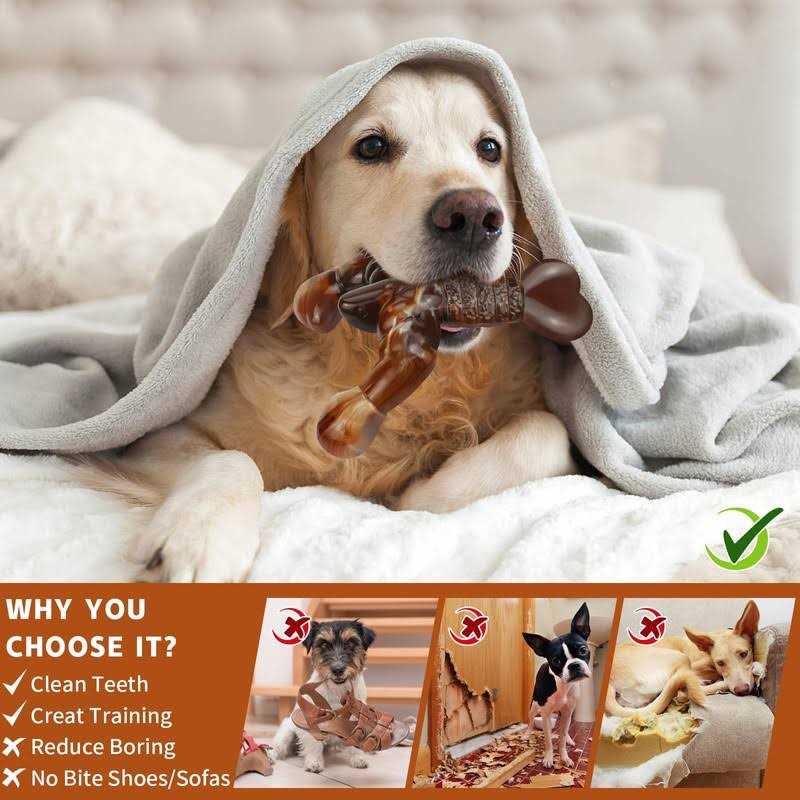 Indestructible Dog Chew Toy with Real Bacon Flavor for Large Dogs D213