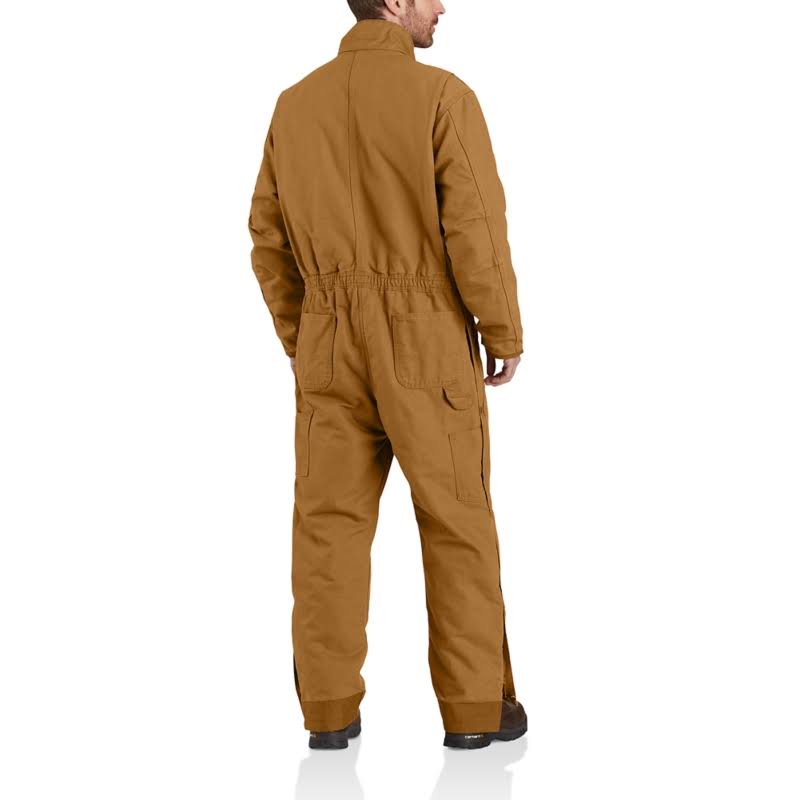 Washed Duck Insulated Coverall Brown Large D1095