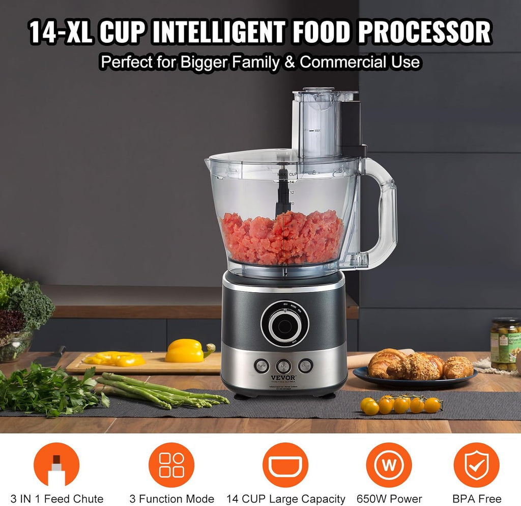 14-Cup Vegetable Chopper, 2-Speed Electric Food Processor J10620
