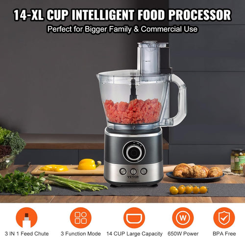 14-Cup Vegetable Chopper, 2-Speed Electric Food Processor J10620