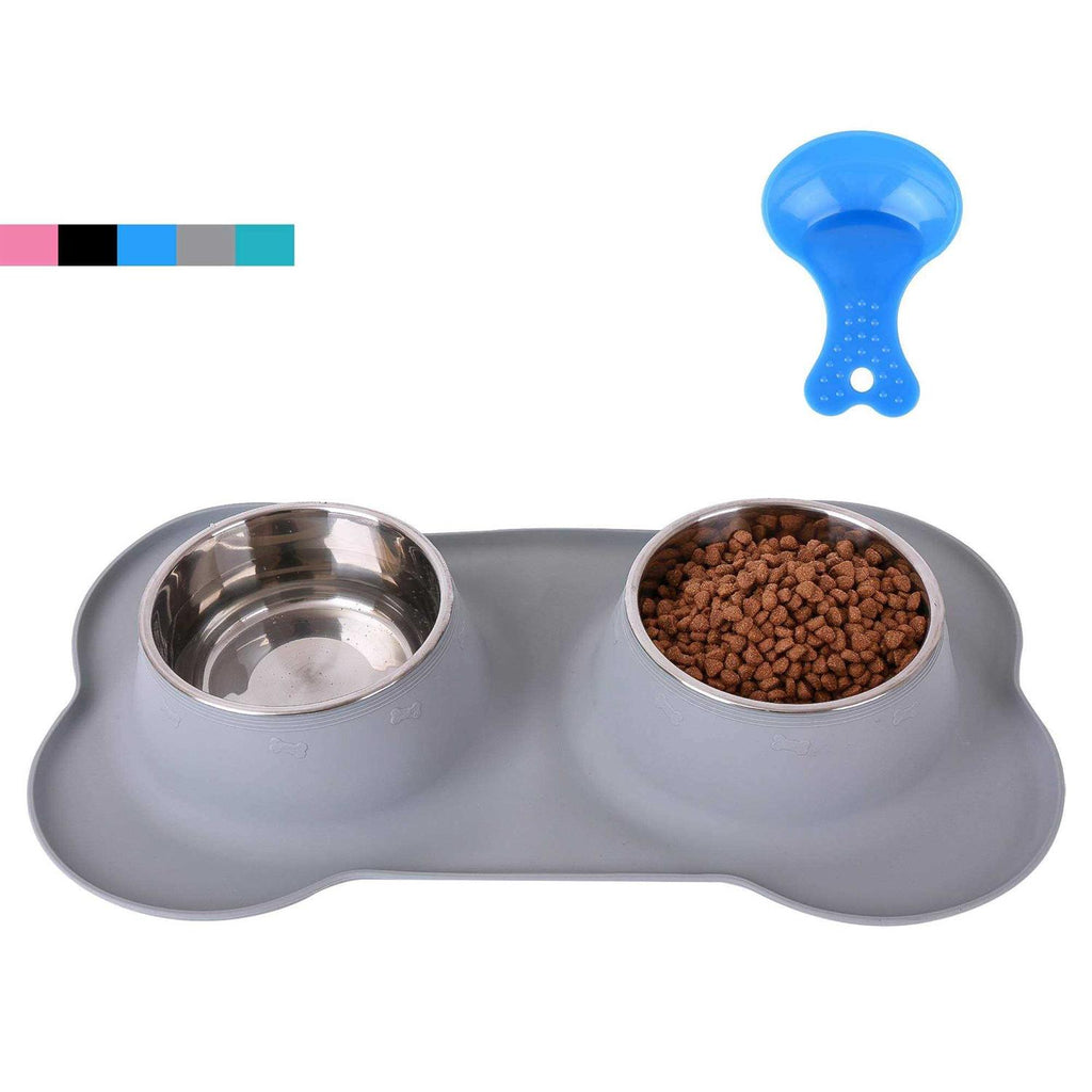 Hubulk Pet Dog Bowls 2 Stainless Steel Dog Bowl with No Spill Non-Skid Silicone Mat + Pet Food Scoop Water and Food Feeder Bowls for Feeding - Pet Supplies online store