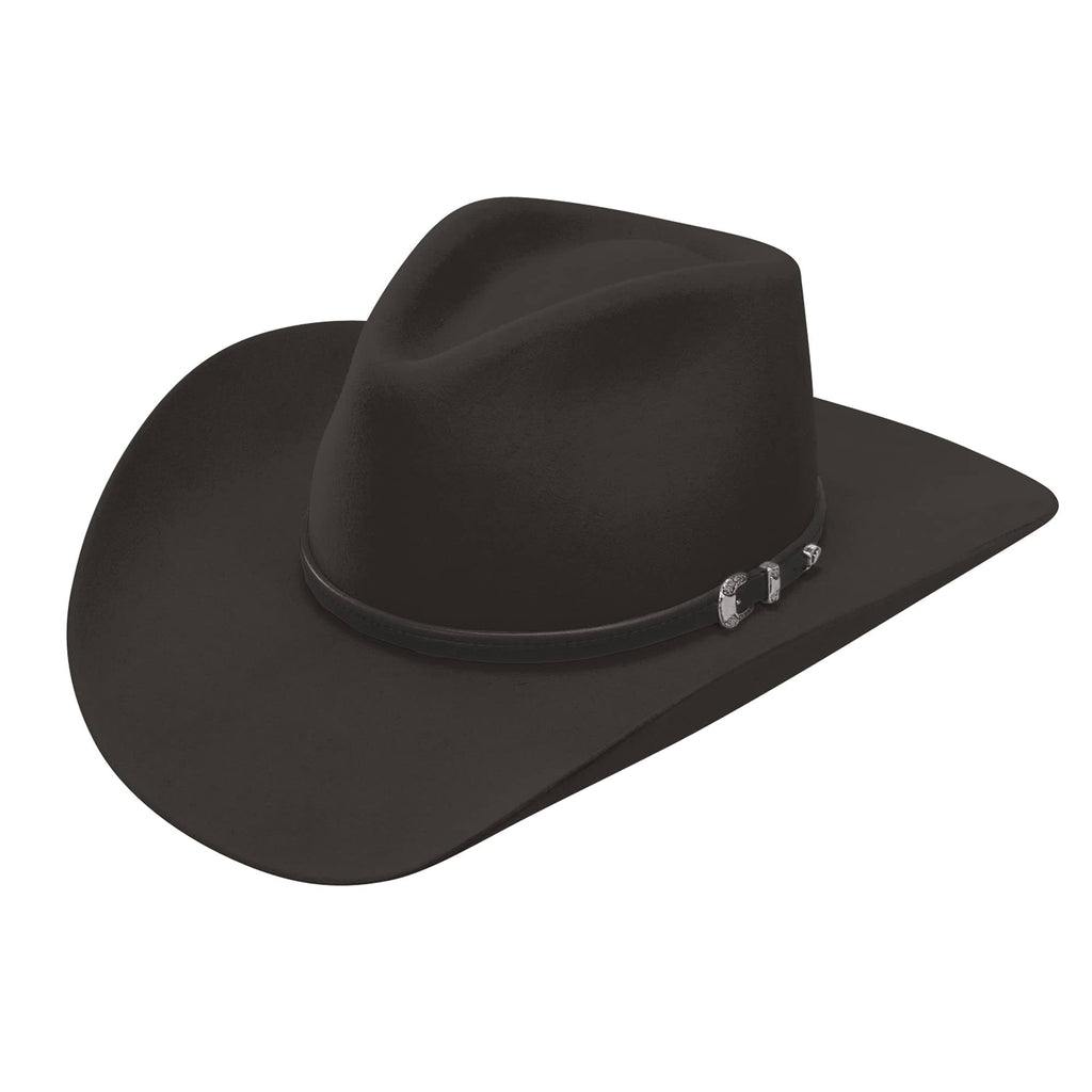 Stetson Black 4X Seneca Pinch Front Buffalo Felt Cowboy Hat
