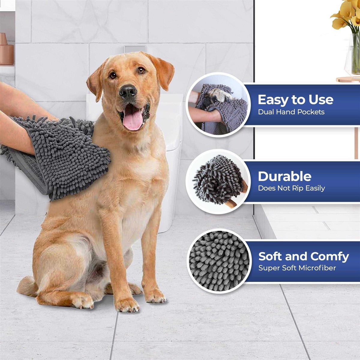 Microfiber Dog Drying Towel, Highly Absorbent & Washable P543