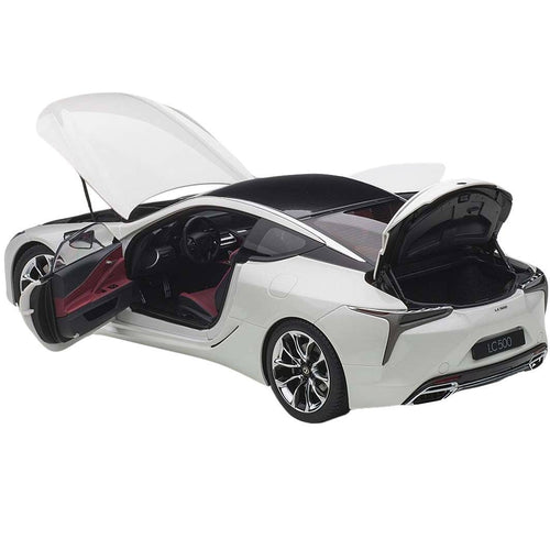 1/18 Diecast Model Car Metallic White with Dark Rose Interior E6778
