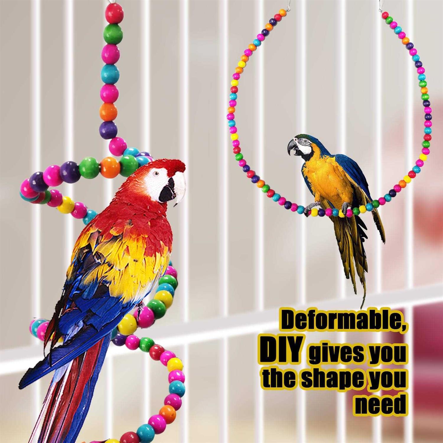 Colorful Parakeet Toys with Hammock Swing Ladder and Bell C62058