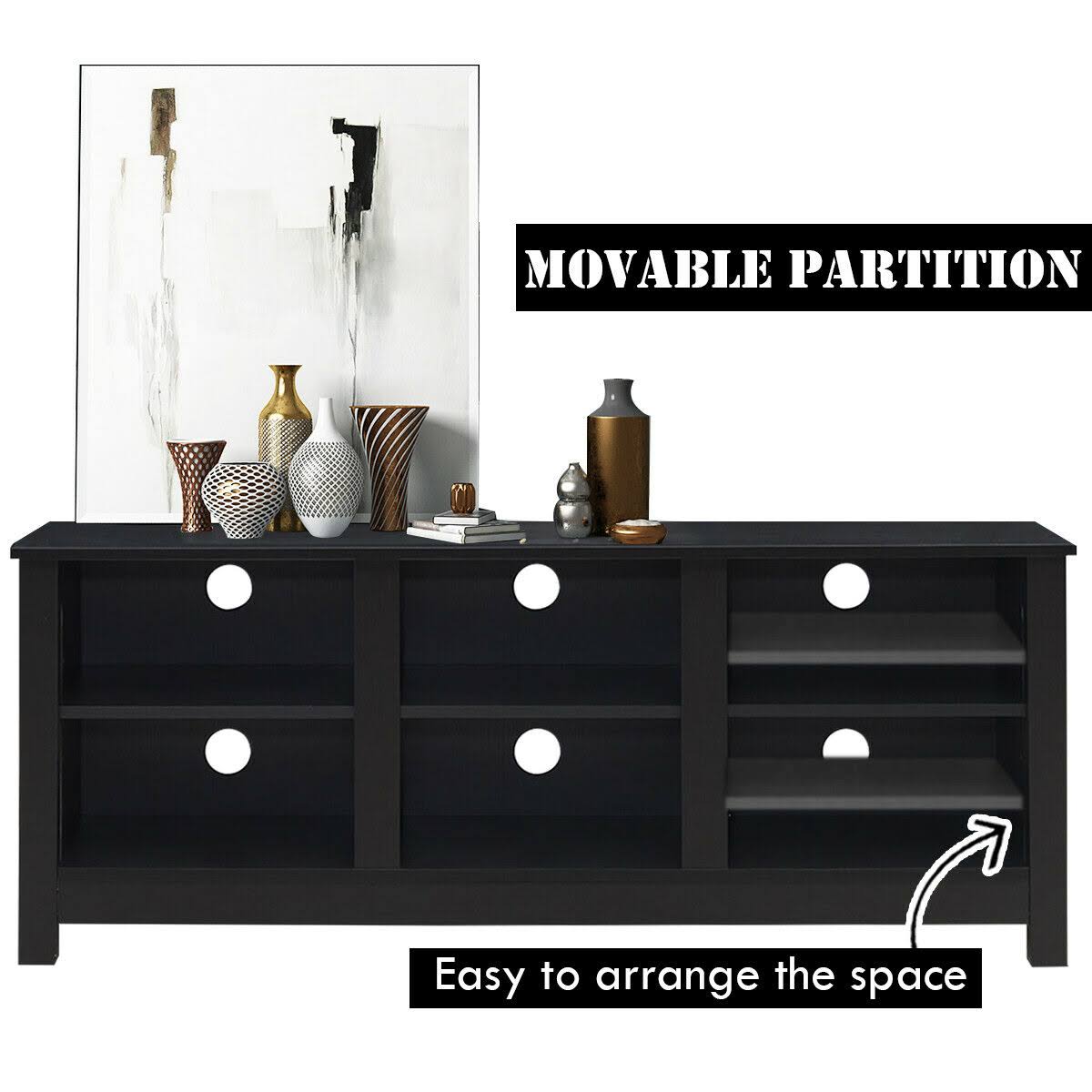 TV Stand Cabinet Black N266