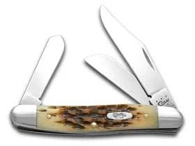 Stockman Pocket Knife with Amber Bone Handle A101