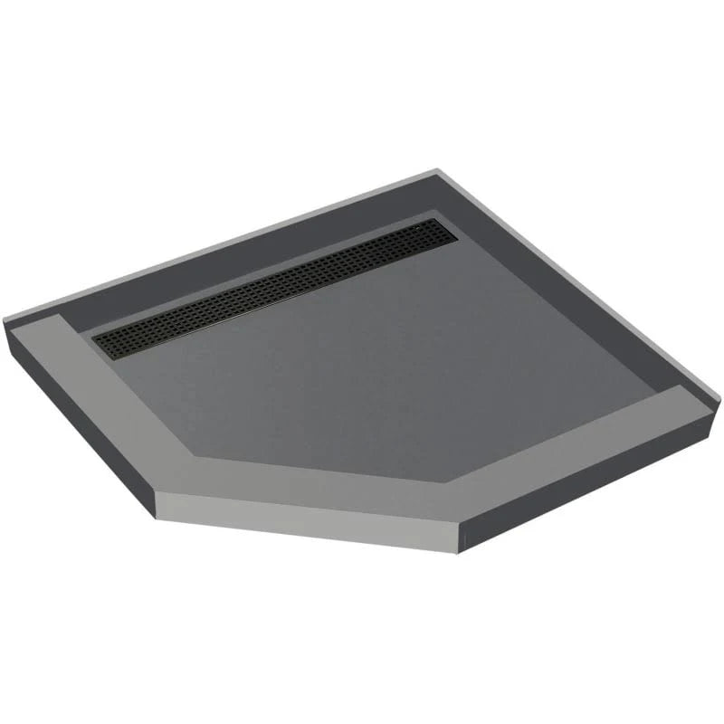 Tile Redi RT48LNeo-PVC Redi Neo 48x22 x 48x22 Neo-Angle Shower Base with - Oil Rubbed Bronze