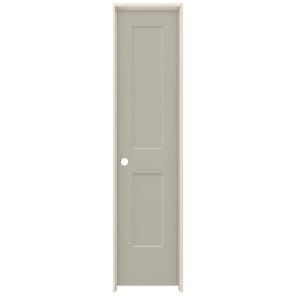 JELD-WEN 20 in. x 80 in. Monroe Desert Sand Right-Hand Smooth Solid Core Molded Composite MDF Single Prehung Interior Door