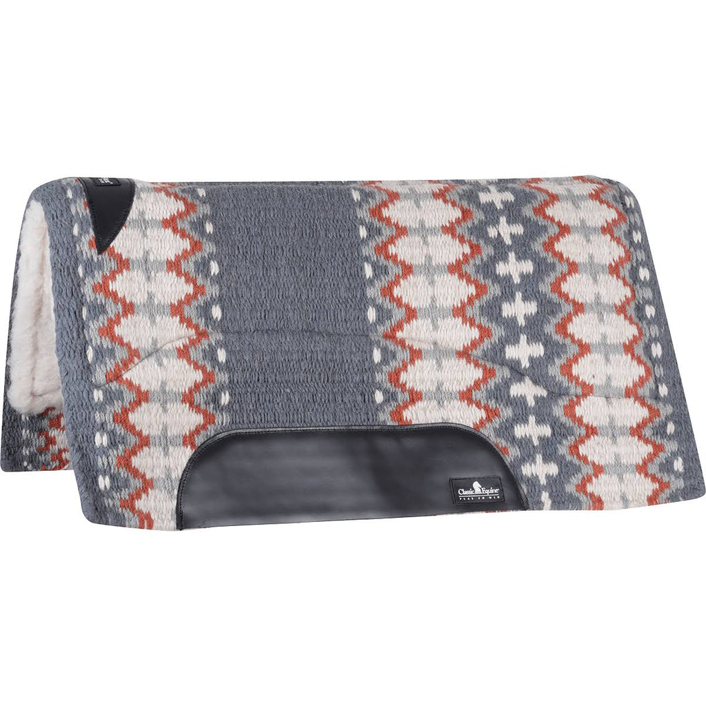 Wool Top Saddle Pad 32x34 Navy Ivory E404527