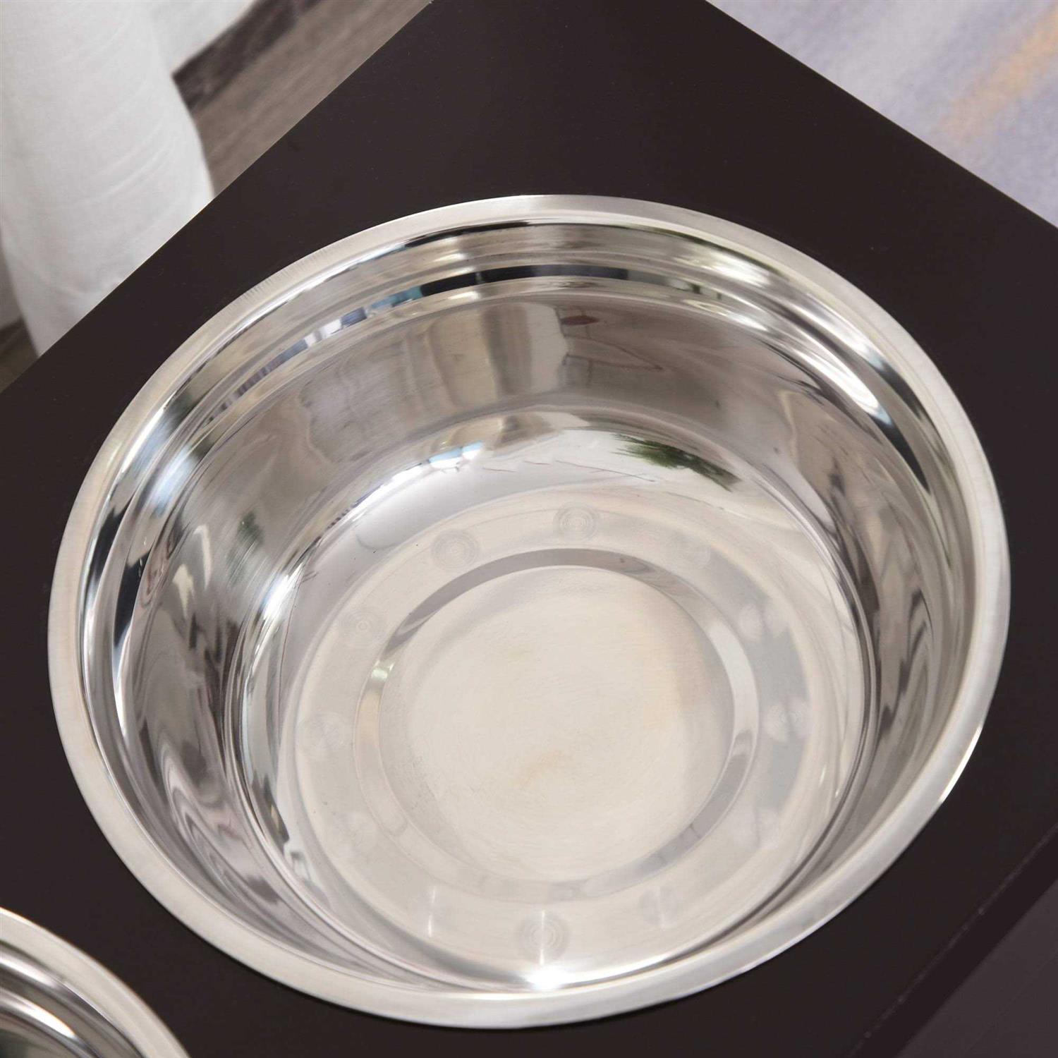 Raised Pet Feeding Station with 2 Stainless Steel Bowls for Large Dogs G975