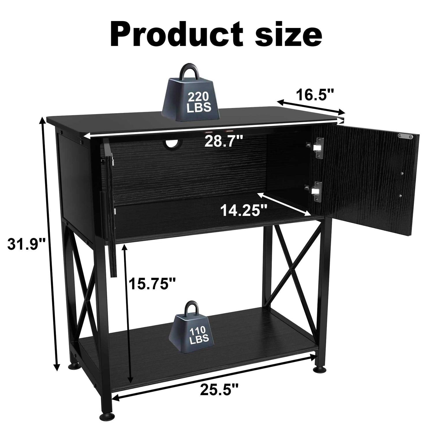 Fish Tank Stand Metal Aquarium Stand for 20 Gallon Long with Storage C373