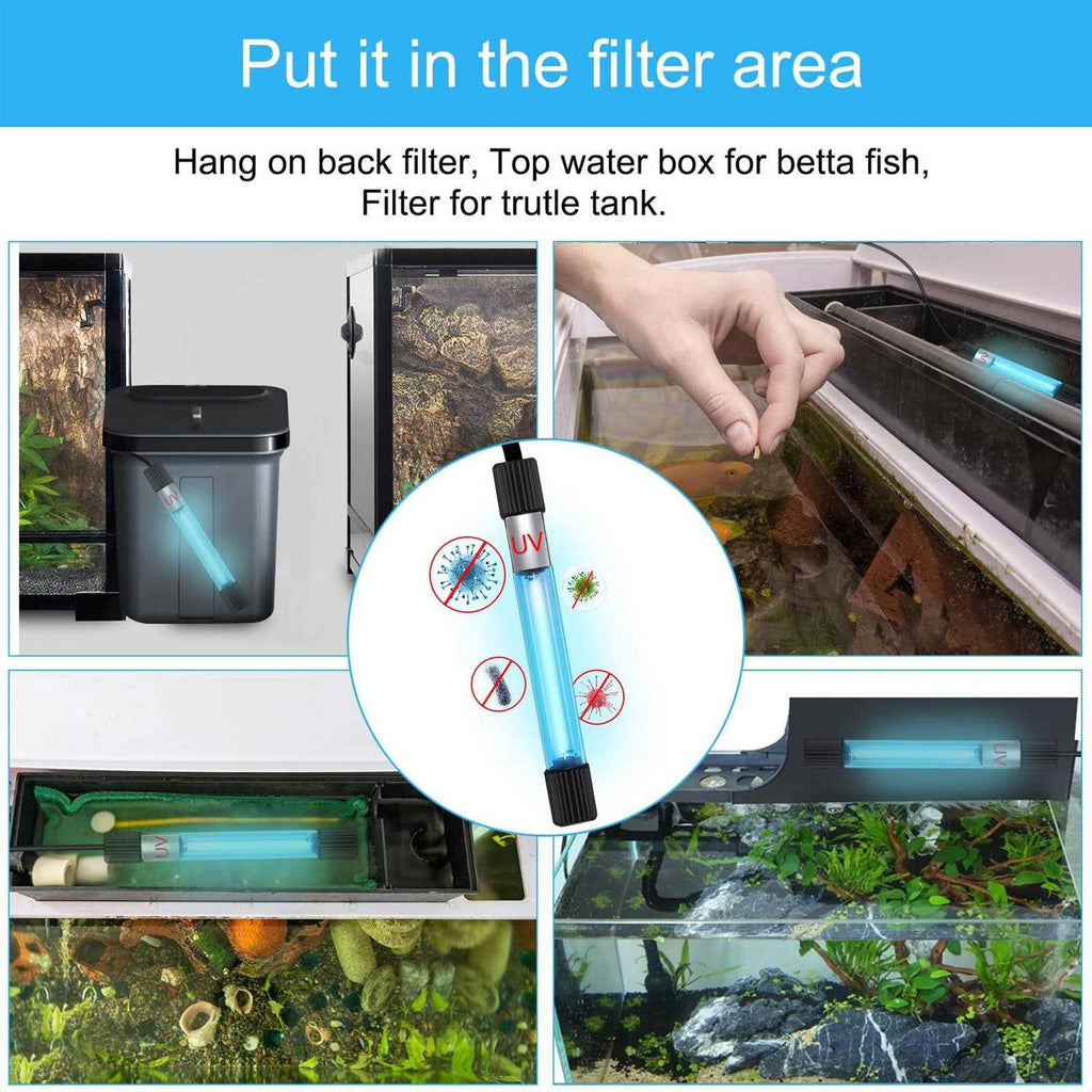 UV Sterilizer for Aquarium, 13W Fish Tank Clean Light with Timer F3887