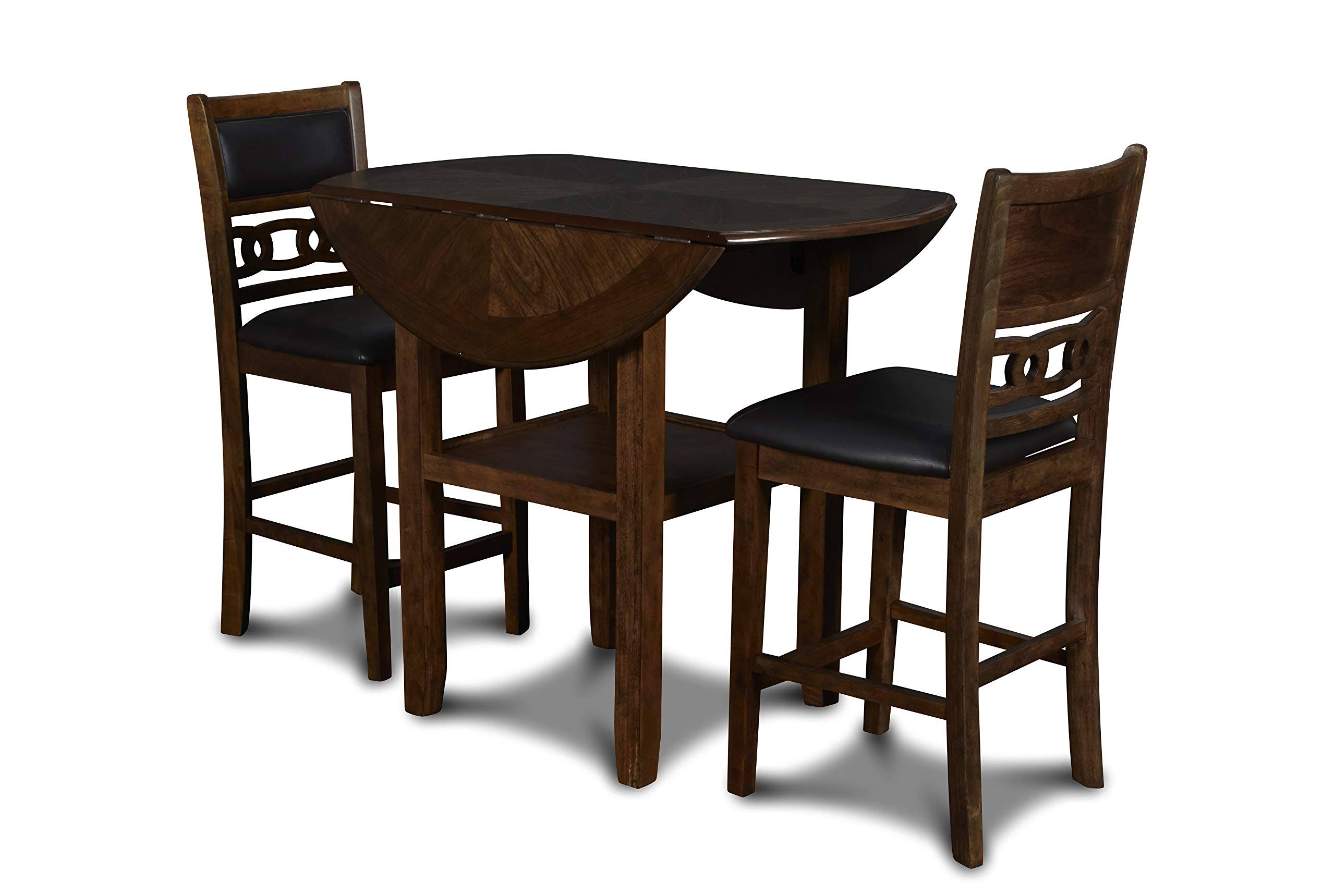 GIA Brown 42x22 Counter Drop Leaf Table w/2 Chairs from New Classic