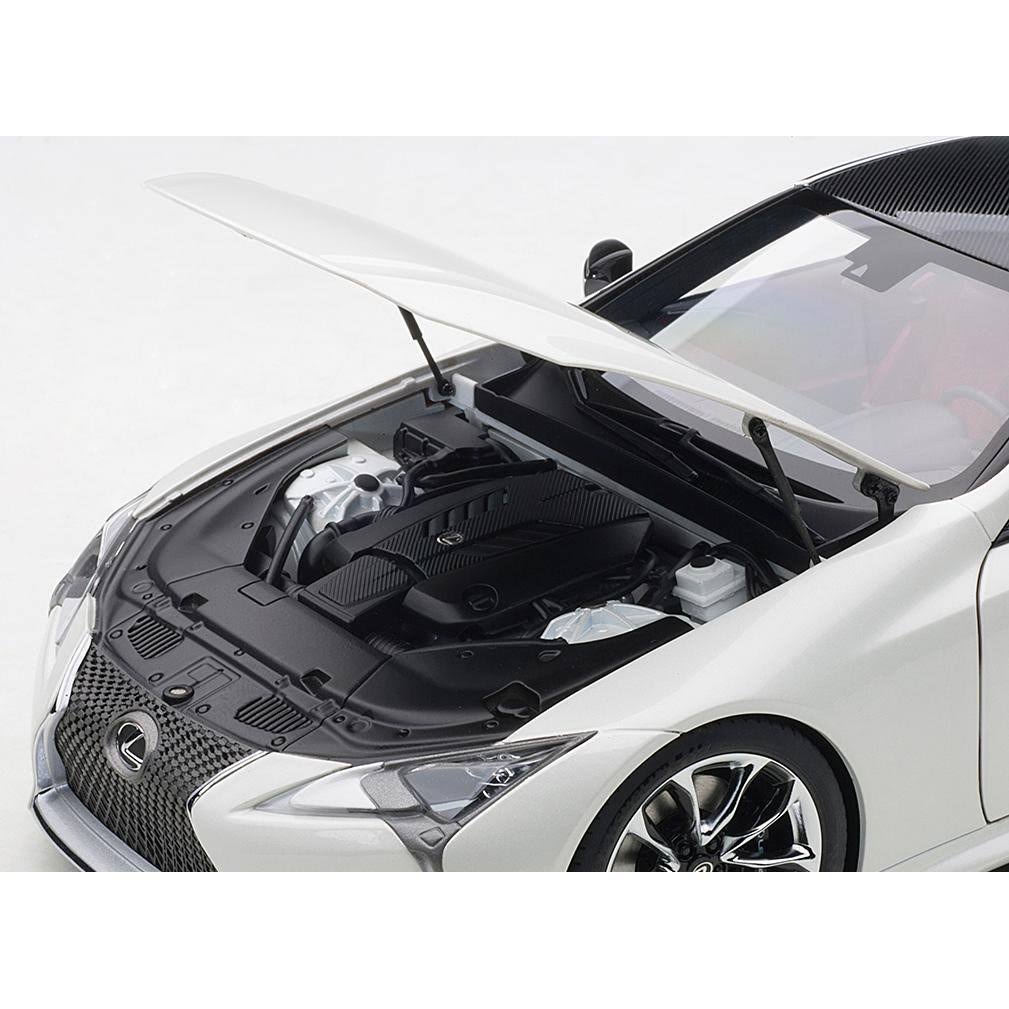 1/18 Diecast Model Car Metallic White with Dark Rose Interior E6778