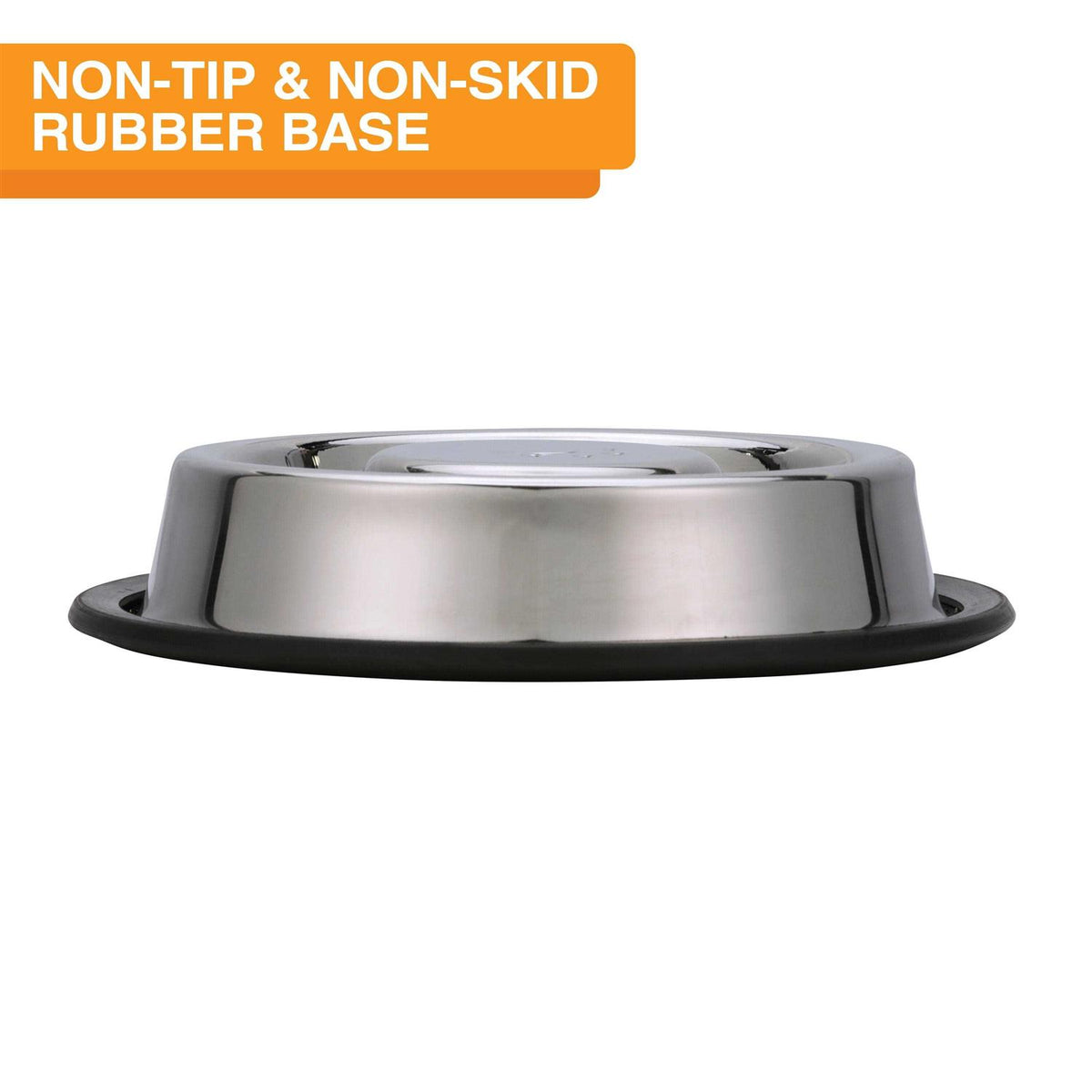 Stainless Steel Slow Feed Bowl Non-Tip Non-Skid O8305