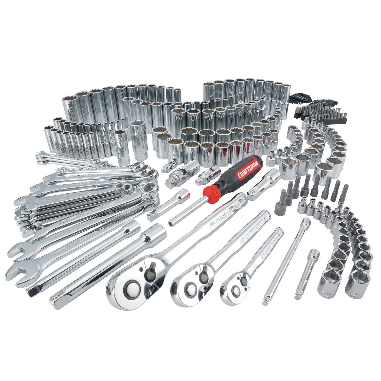 Craftsman 1/4, 3/8 and 1/2 in. Drive Metric and SAE 6 and 12 Point Mechanic&s Tool Set 308 pc.