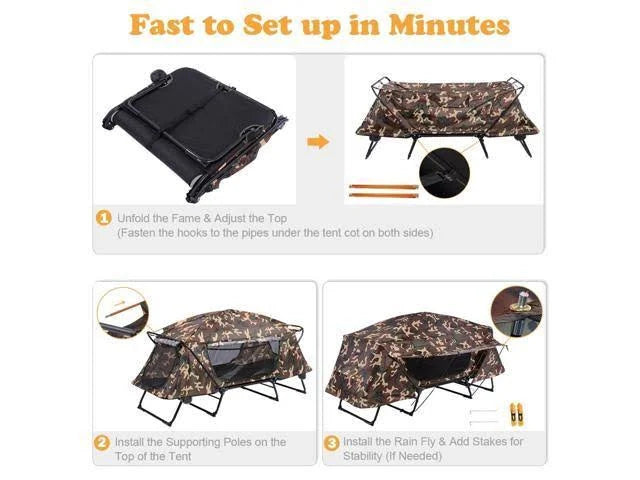 Folding Camping Cot Tent Portable Outdoor Hiking Bed Q397