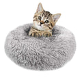 Otoez Round Plush Donut Pet Bed Warm Fur Cuddler Dog Cat Cushion Bed Calming Bed Non-Slip Bottom - Pet Supplies online store