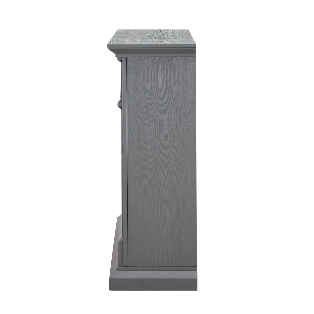 Electric Media Fireplace Gray with Weathered Stone X5503