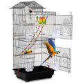 HCY Bird cage 39 inch Accessories with Bird Stand Medium Roof Top Large Flight cage for Small Cockatiel Canary Parrot Parakeet Conure Finches - Pet Supplies online store