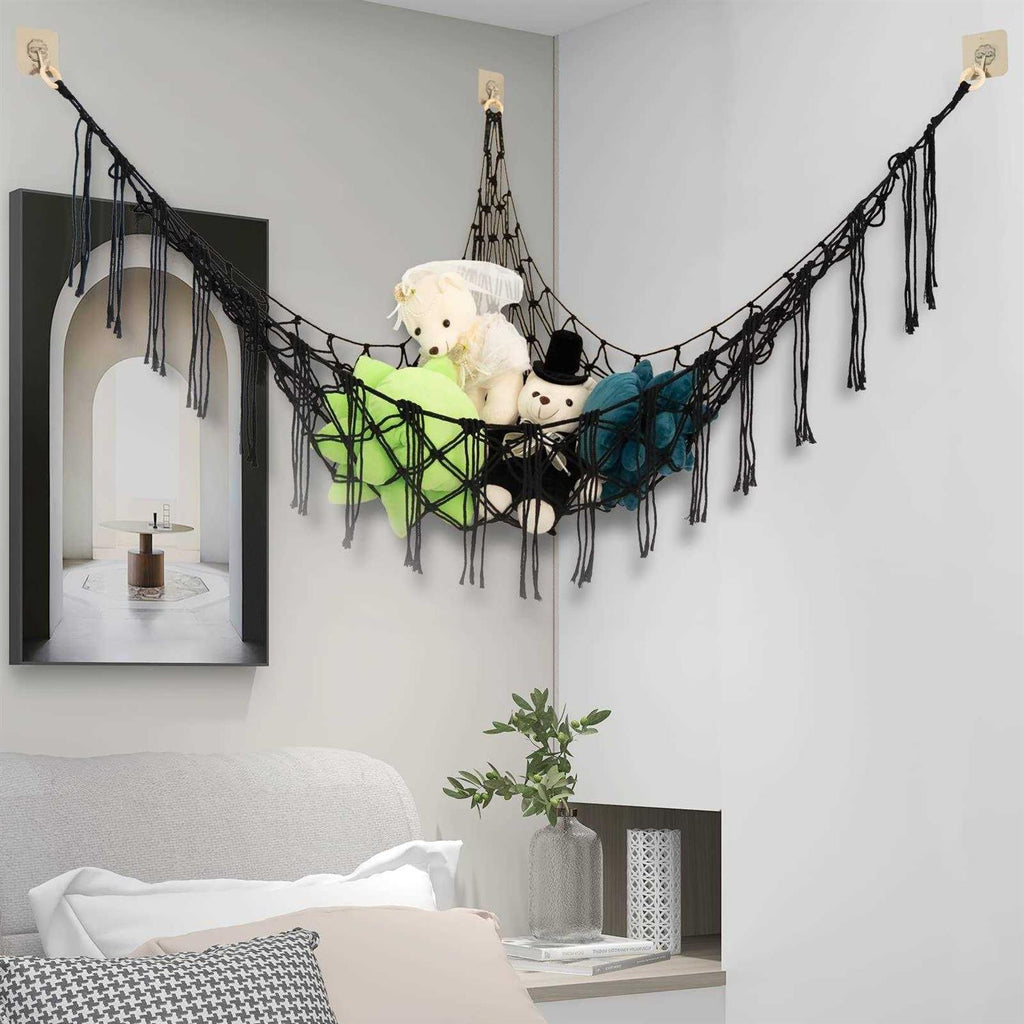 Yelienm Boho Stuffed Animals Net or Hammock Large,55 inch Toy Hammock Macrame Stuff Animal Storage Corner Hanging Net Holder,Mesh Hammock Plush Toy - Pet Supplies online store