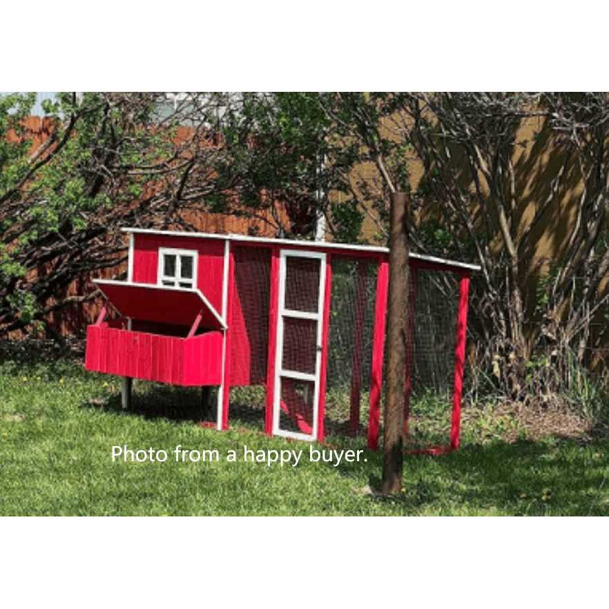 Wood Chicken Coop Hen House Run with Nesting Box E767216