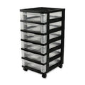 Iris 116833 Mini Storage Cart 6 Drawer 4 Caster Plastic 14.3 x 12.1 x 26.4 Black