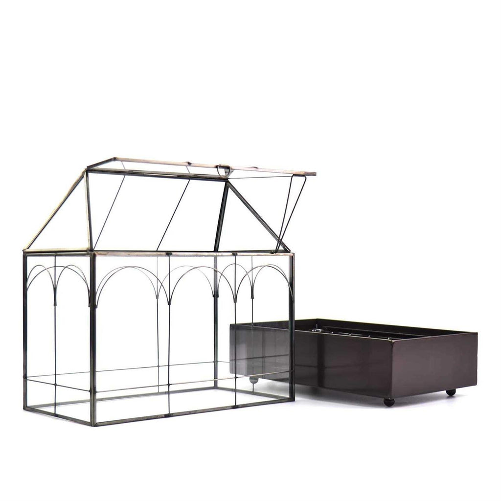 Large Glass Plant Terrarium with Tray for Succulents Q70954