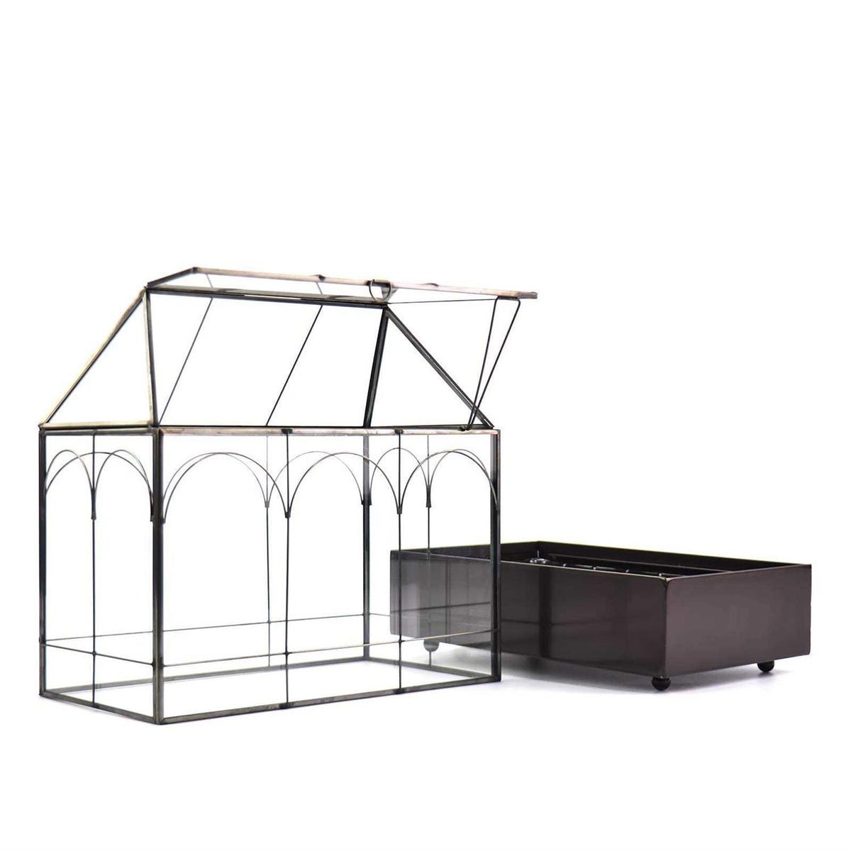 Large Glass Plant Terrarium with Tray for Succulents Q70954