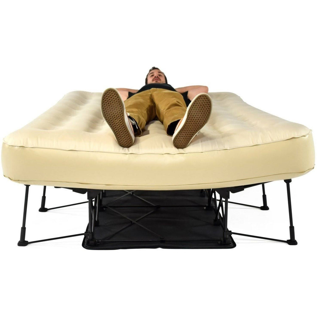 Queen Air Mattress with Frame, Self Inflatable, Blow Up Bed M29557