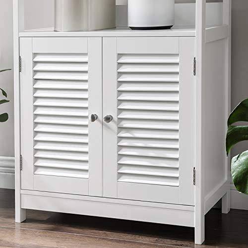 Matte White Freestanding Tall Bathroom Storage Cabinet W309357