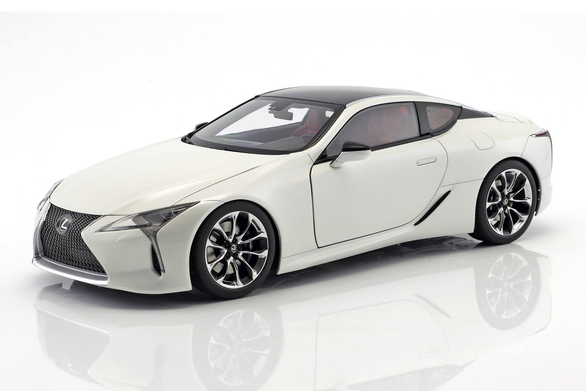 1/18 Diecast Model Car Metallic White with Dark Rose Interior E6778