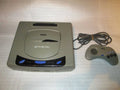 Sega Saturn Console Gray w/ Brand New battery, 2 Controllers u0026 Game Grey Import
