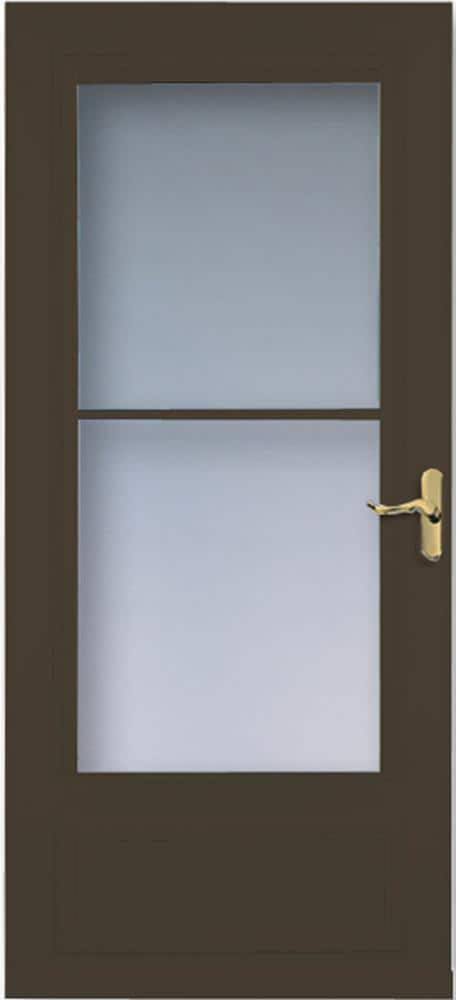 Larson Savannah 36-in x 81-in Brown Mid-View Wood Core Storm Door | 37080042