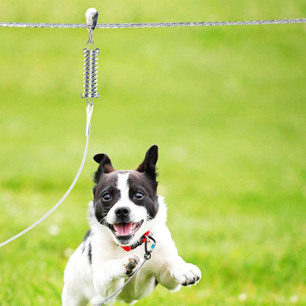 Dog Tie Out Runner for Yard with 10ft Pulley Line for Large Dogs N884134