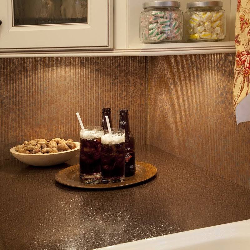Rib Cracked Copper Backsplash Panel 18in x 24in 5 Pack V136750