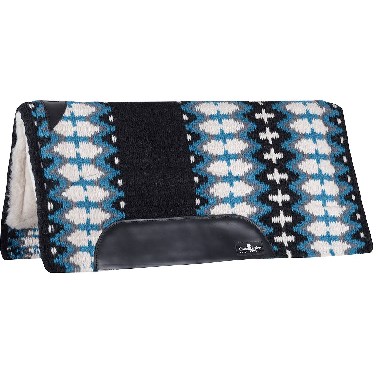 Wool Top Saddle Pad 32x34 Navy Ivory E404527