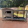 Outdoor Rabbit Hutch Indoor Bunny House on Wheels Large Guinea Pig Cage with Run for Any Small Animals,Removable Pull Out Tray - Pet Supplies online store