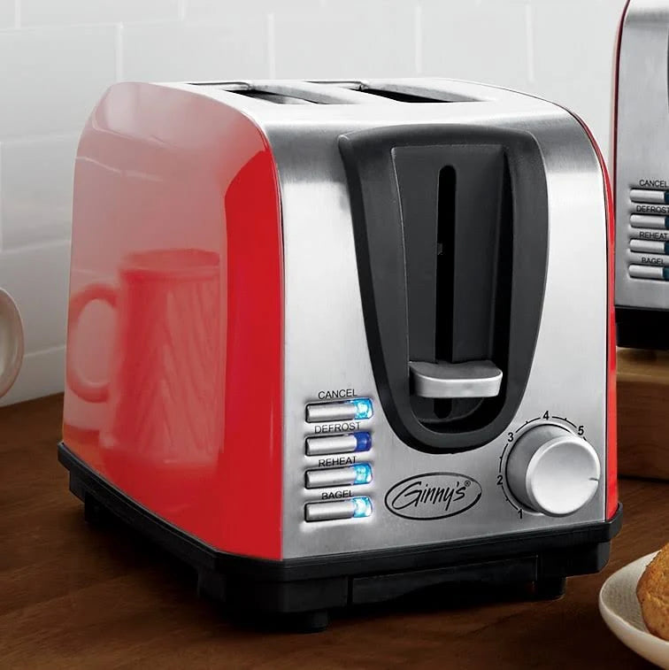 Ginny&s Essential 2-Slice Toaster, Delicious Red