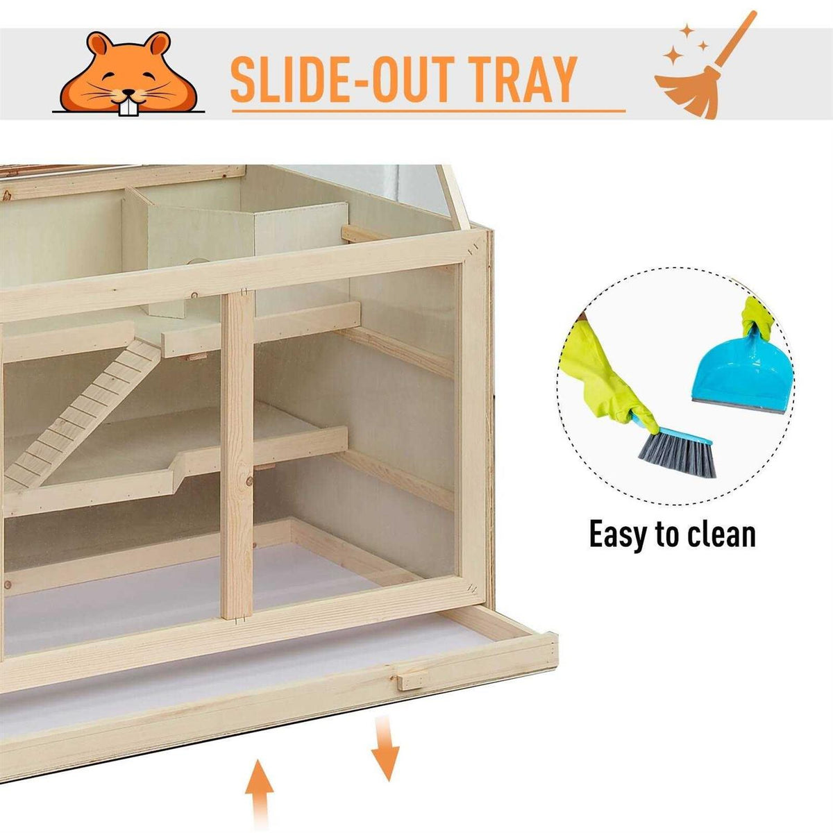 Extra Large Wooden Hamster Cage for Small Animals Z538970
